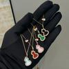 Gourd Necklace White Fritillary Braised Peacock Green Gourd Pendant Collarbone Chain for Women