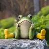 New Stretching Frog Statue Realistic Frog Figurine Yard Garden Patio Decor Micro Landscape Ornament