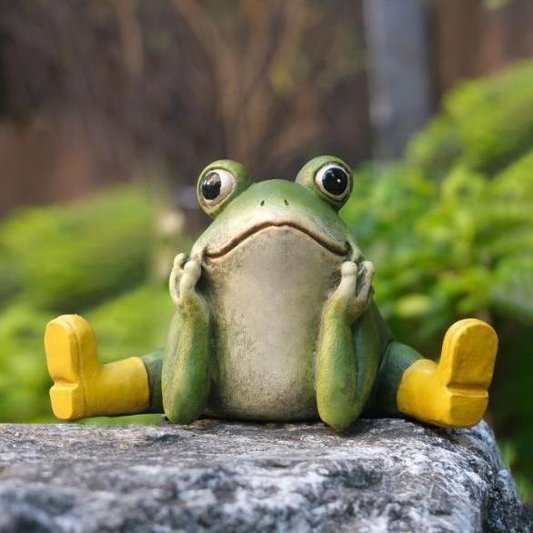 New Stretching Frog Statue Realistic Frog Figurine Yard Garden Patio Decor Micro Landscape Ornament