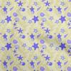 oneOone Cotton Flex Baby Blue Fabric Beach Seashell Quilting Supplies Print Sewing Fabric By The Yard 40 Inch