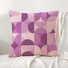 Purple Geometric Pattern Cushion Cover Natural Linen Organic Fabric Double-Sided Printing Sofa Home Decor Gift Pillow Cover