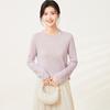 [Solid Color Basic Edition Sweater] Winter Round Neck Long Sleeved Rolled Edge Design Versatile Daily Women's Wool Sweater