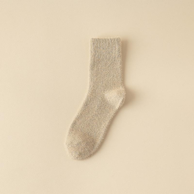 5 Pairs of  Male Autumn and Winter Plush Warm Thickened Floor Mid Calf Socks