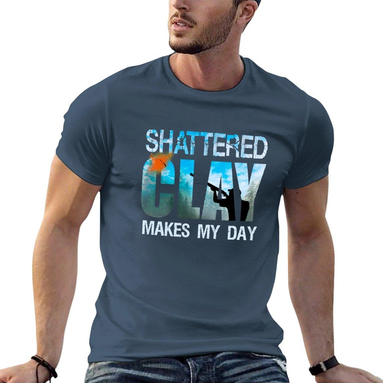 Skeet Trap Clay Shotgun Shooting Shattered Clay Makes My Day Gifts Tshirt Festive Simple Tshirt S