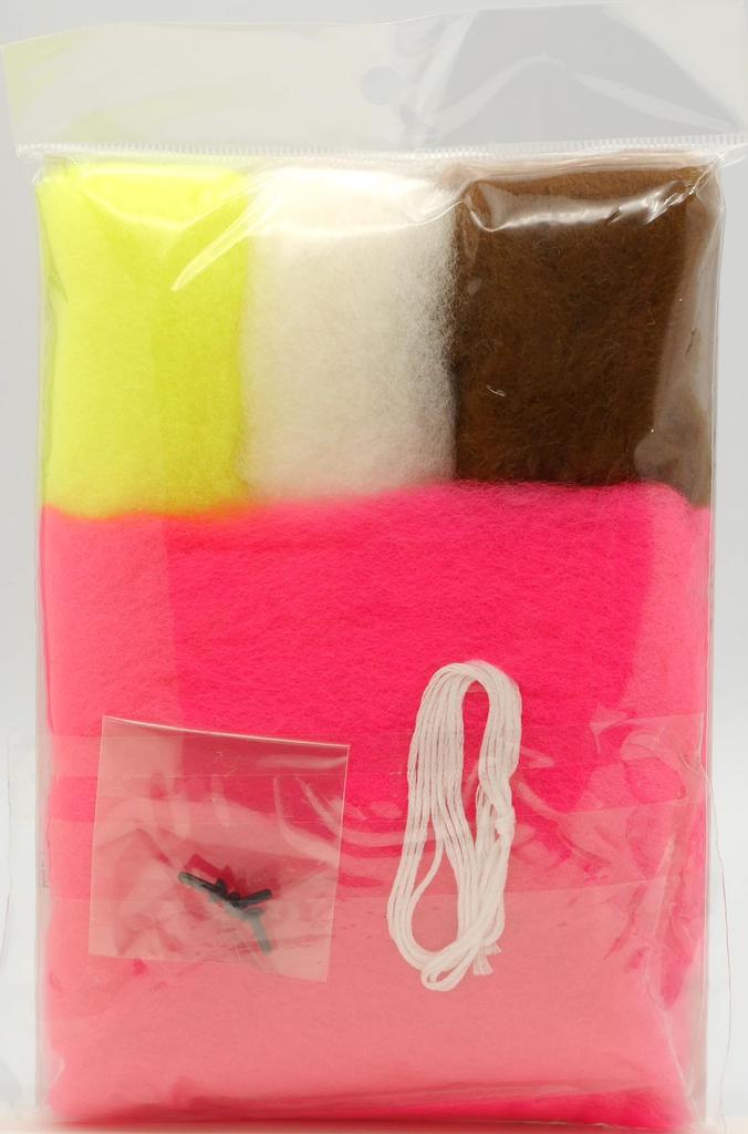 Hamanaka Needle Felted Craft Kit Neon Color Animals, Pink Cat, H441-622