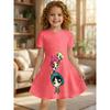 Kleines Mädchen Weich Süß Klassisch Cartoon Grafik Sommer Schaukelkleid Kurzarm Kinder Lässig Täglich Spiel Outfit