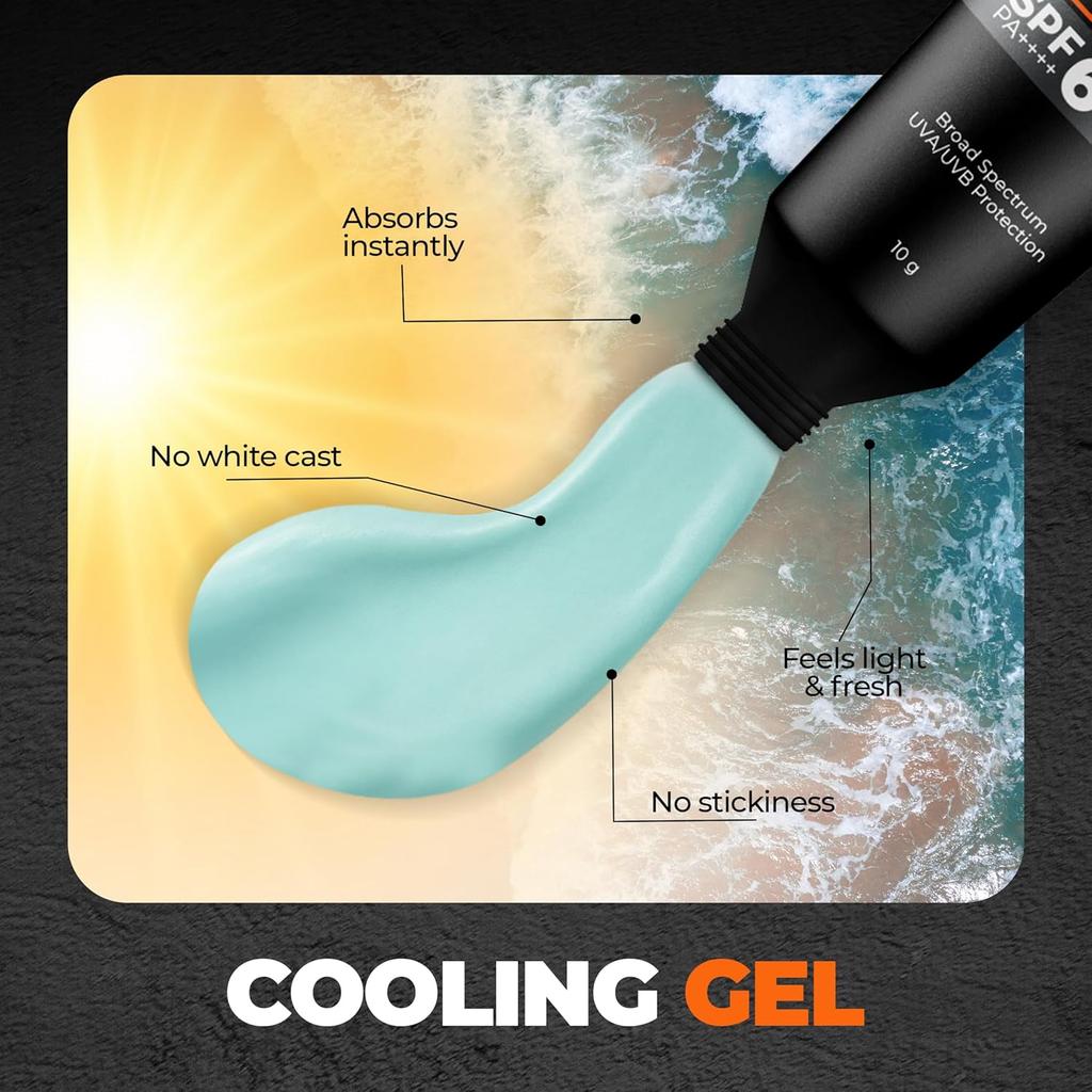 Beardo Max Cooling Gel Sunscreen SPF 60+ PA++++ 10G Pack of 1 | Lightweight, Non-Greasy, UVA/UVB Protection for Men