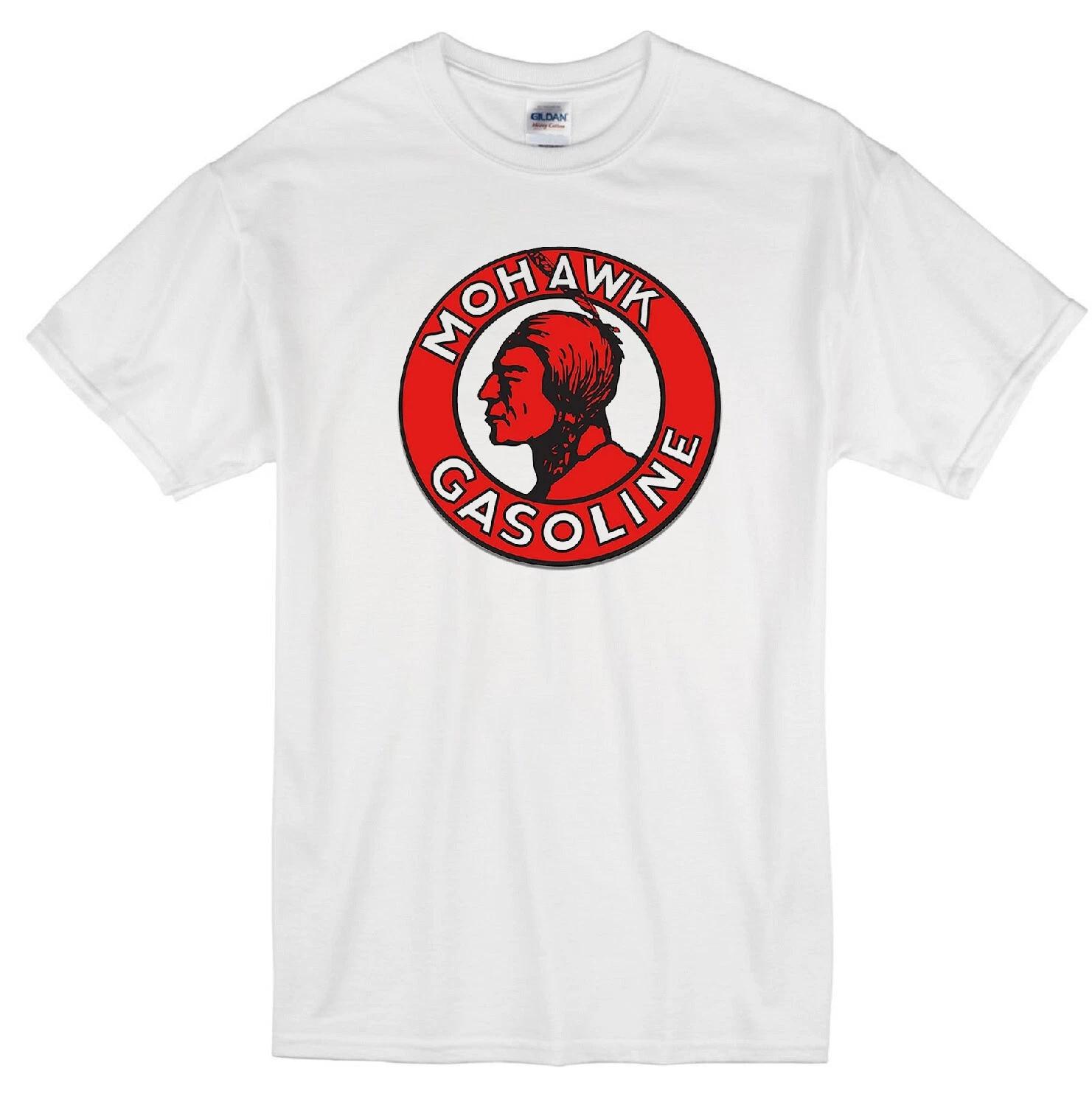 MOHAWK SINCLAIR MOTOR OIL GASOLINE STATION RETRO INDIAN LOGO WHITE T-shirt 2XL