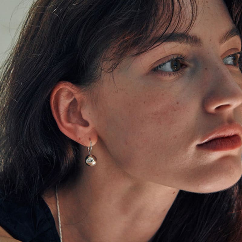 

verte [925 silver] Deux.silver.218 / orbe ball earring silver