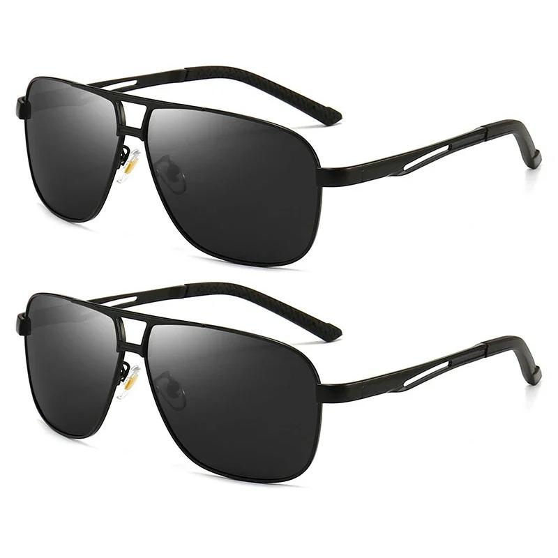 1-2PCS 2024 New Square Photochromic Polarized Sunglasses Men Change Color Sun Glasses Chameleon Anti-glare Driving Oculos De Sol