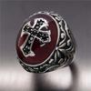 Mens Gothic Style Titanium Steel Cross Ring Personality Stainless Steel Men's Ring Men's Punk Style Ring Accessories