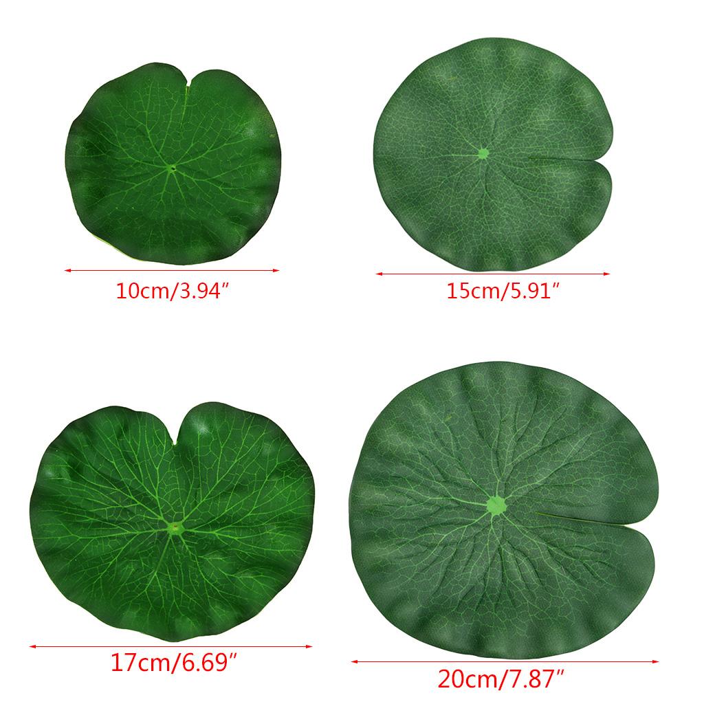 Artificial Lotus Leaves 4 Pack Waterproof Pond Plants 4 Sizes Simulation Leaf