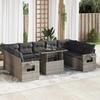 VidaXL Garden Lounge Set with Cushions 10 Pcs Grey Braided Resin 3326541