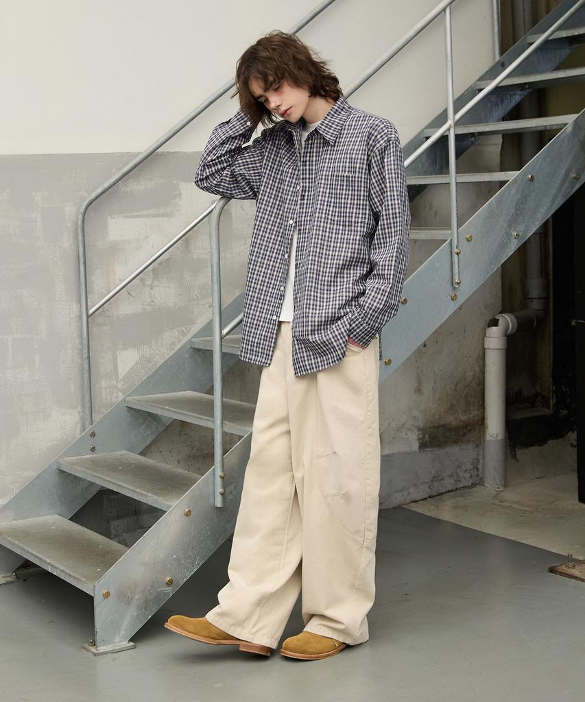 WAAR M275 Peach Cotton Wide Pants_Beige
