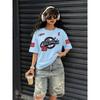 Summer women's T-shirt with letter printing lightweight breathable casual fashionable European and American street style