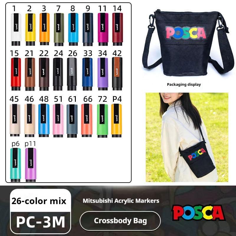 Japanese POSCA Acrylic Marker Set 32Vibrant Colors,1M/3M/5M,Quick-Drying&Smudge-Proof for Professional Artists,Students&Crafters