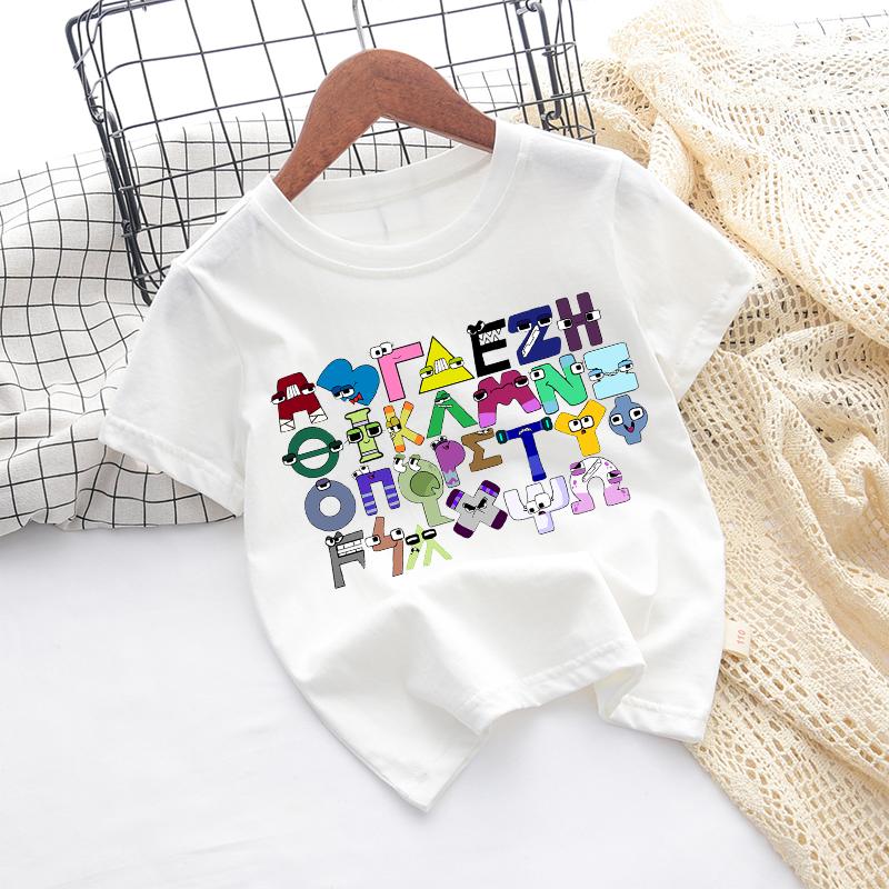 Alphabet Legend Children's Print Cartoon Clothing Girls Boys Fashion Fun Casual Top Gift