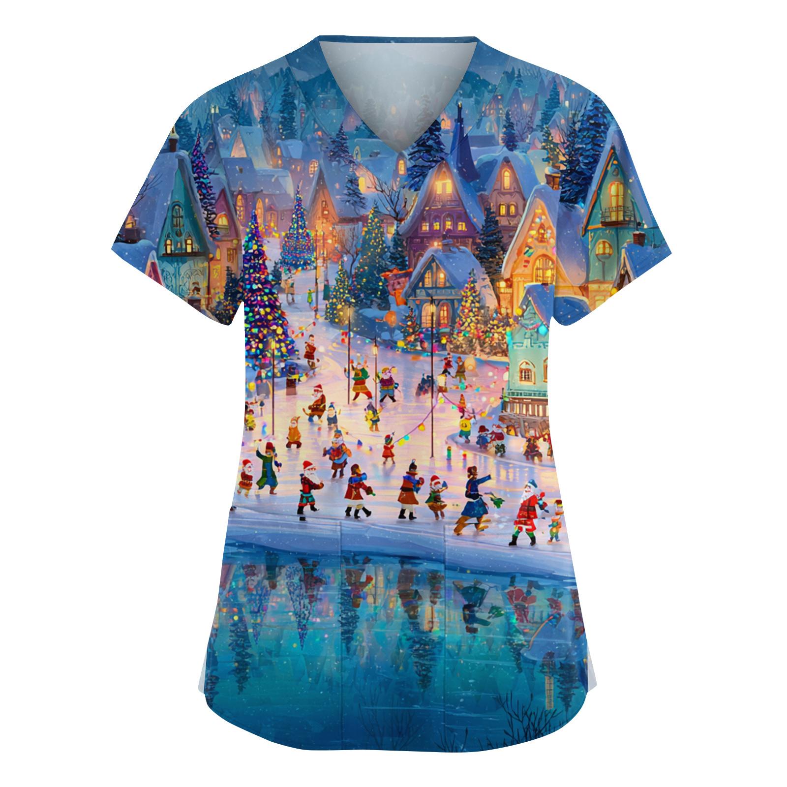 

Женская мода V-образный вырез короткий рукав комбинезон с карманами принт топы одежда XL