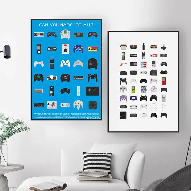 Video Game Controllers Canvas Painting Handheld Game Console Posters Prints Wall Art Pictures for Living Room Wall Decor Cuadros