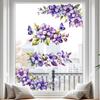 Purple Flower Butterfly Window Sticker Is Suitable for Window Glass, Storefront Display Window Stickers.
