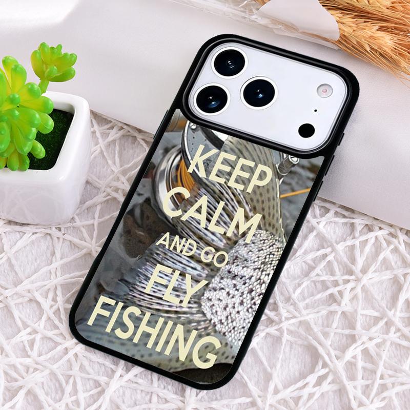 FISHING 3 RODS BY LAKE fish Colored Phone Case for iPhone 17 Air 16 15 11 12 14 13 Pro Max Shockproof Cover
