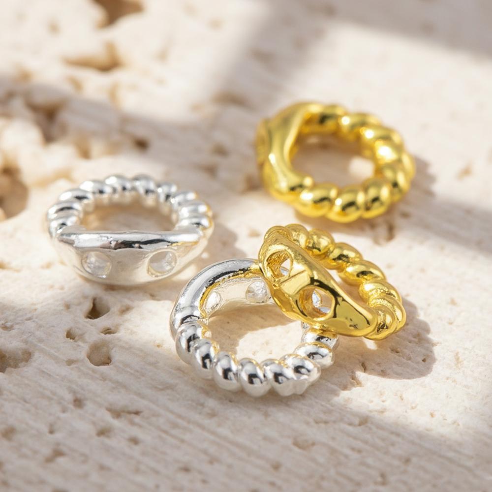 10pcs 20pcs Brass Twist End Bead Tip Double Holes Connector Rings End Cap Dia.5.3mm Necklace Bracelet Jewelry Making Accessories