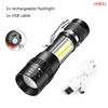 Powerful LED Flashlight USB Rechargeable Torch Portable Zoomable Camping Light 3 Lighting Modes For Outdoor Hiking Emergency