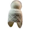 Fox Hairball Knitted Hat Winter Rabbit Plush Wool Ear Protector Hat Russian Outdoor Warm Rhombus Baotou Hat
