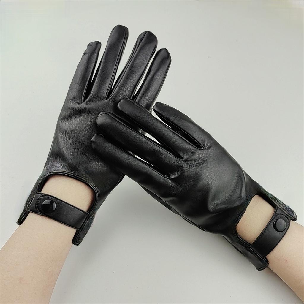 Ventilated Full Finger Gloves Punk Fashion Accents Soft Inner Lining Outdoor Motorcycle Use