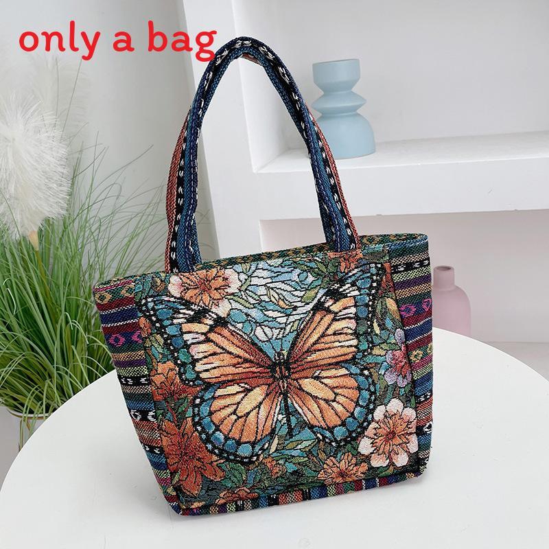 Ethnic Embroidered Handbag For Women With Canvas Material And Zipper Closure For Daily Use