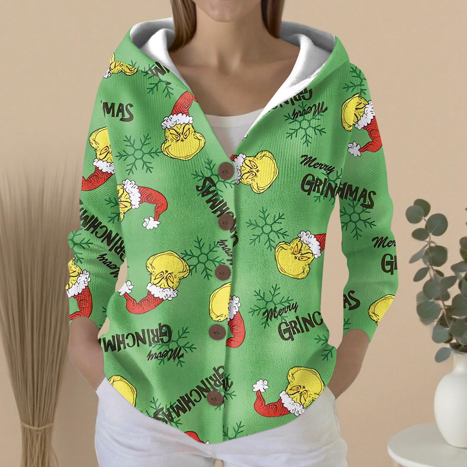 

Женский модный повседневный свитер на пуговицах с принтом, кардиган, куртка с капюшоном XL