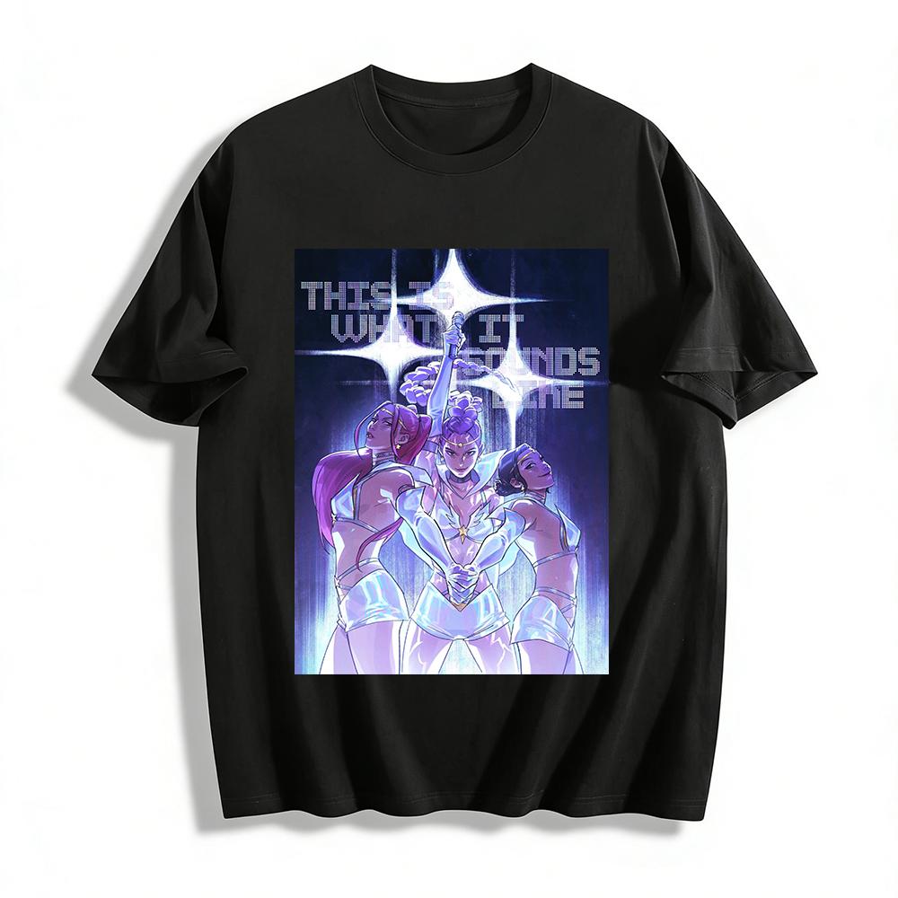 

This Is What It Sounds Like Girl Group Graphic Tee Y2K Style Glow Party Concert Top Pure cotton T-shirt 6XL