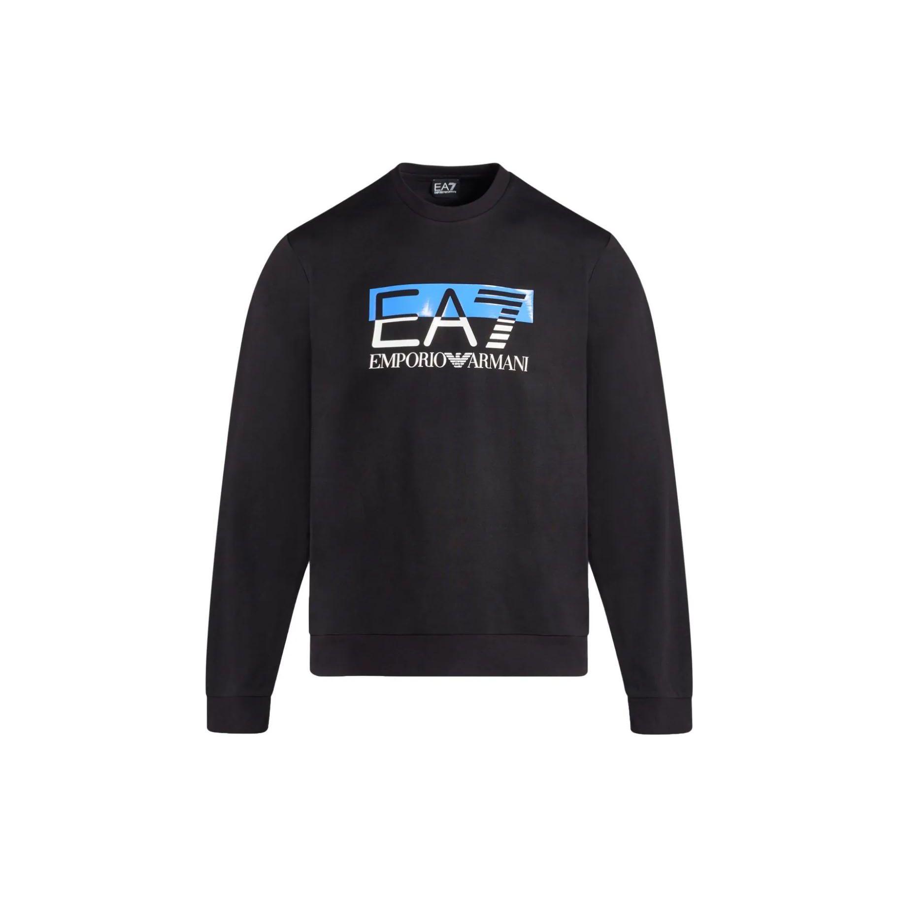 Emporio Armani EA7 Letter Logo Patroon Bedrukt Longsleeve Sweatshirt Heren sweatshirt Zwart 6RPM60-PJ05Z-1200 M