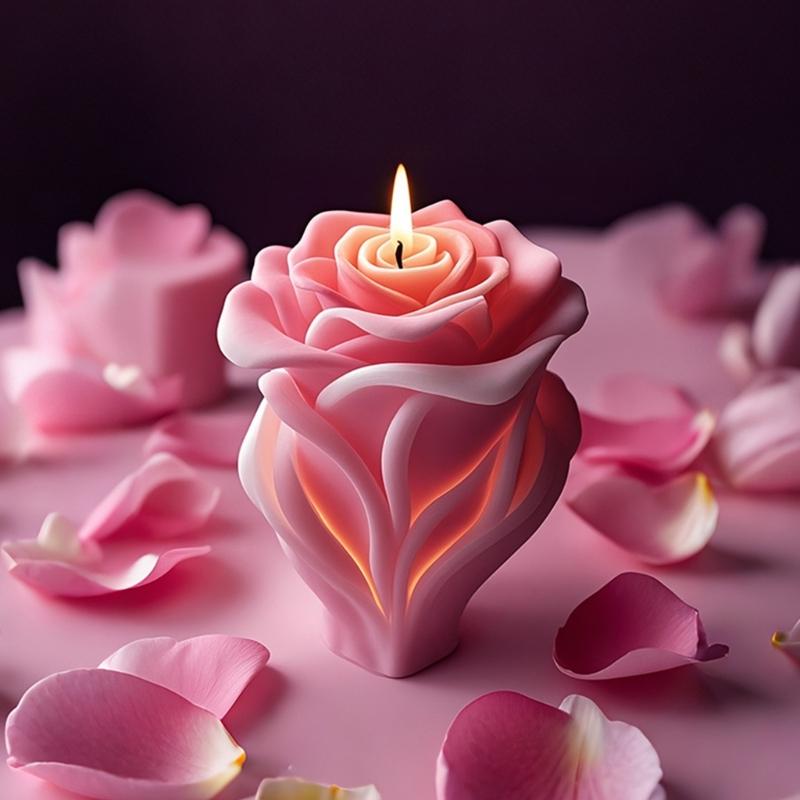 Hand Holding Flower Silicones Mould 3D Flower Candle Molds Casting Mould Epoxy Resin Molds Plasters Molds