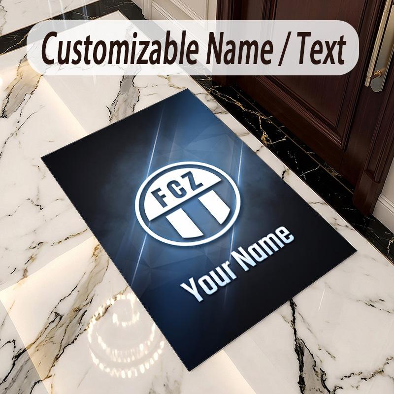 Crystal Velvet Rug FC Zürich Print Custom Name Text Floor Mat Home Decor