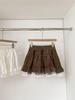 European Cotton Velvet Lace Patchwork Mini Skirt: Stylish Korean Sweet Style for Autumn/Winter Slim Fit.
