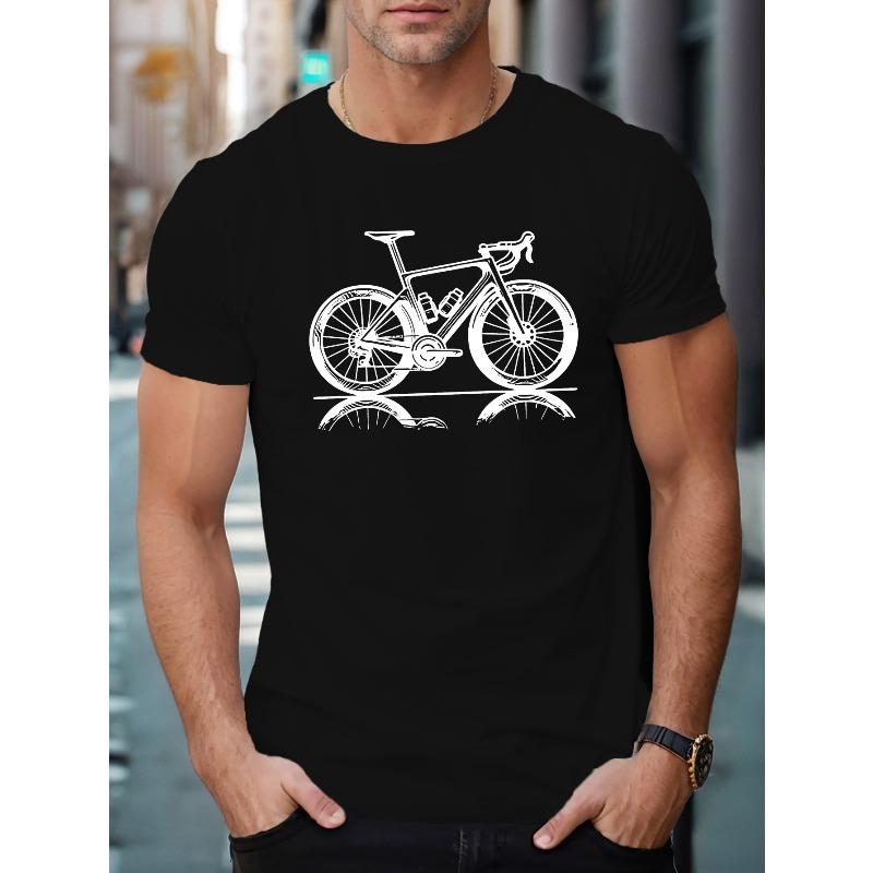 

[Футболка для шоссейного велоспорта] Мужская футболка с коротким рукавом для шоссейного велоспорта - Летний топ, Оверсайз, Крутая, Повседневная и Модная S чёрный