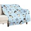Noot Pingu and Friends Soft Plush Throw Blanket Cute Plaid Design for Summer Home Cozy Decor