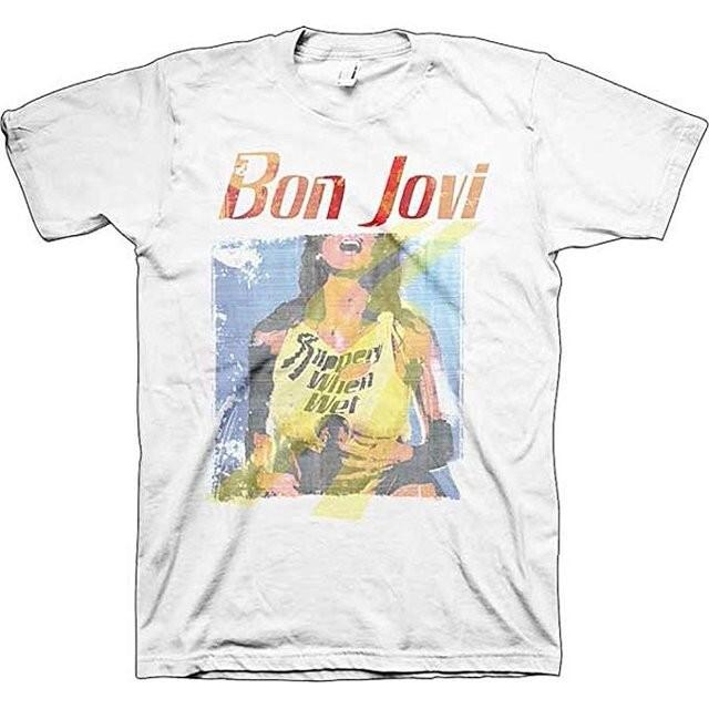 Bon Jovi Band T-shirt - Slippery When Wet Album - Mens Band Tees XXXL