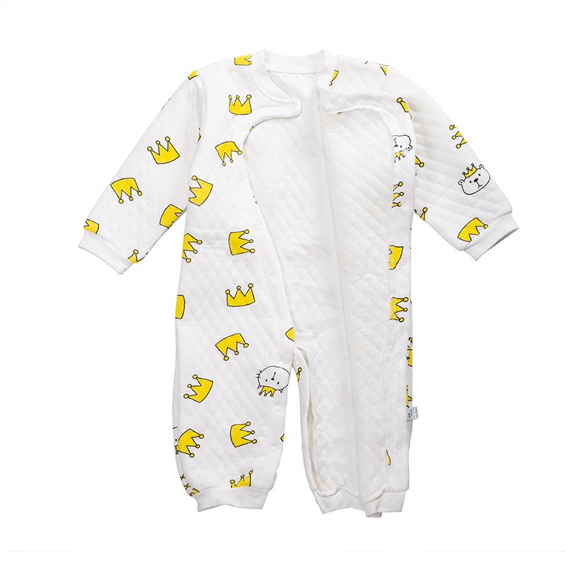 Infant Fall Winter Warm Thick Plush Boy Girl Baby Cotton Warm Rompers