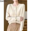 Women's Fashion Casual Fall Winter Solid Color Print Long Sleeve O-Neck Sweaters