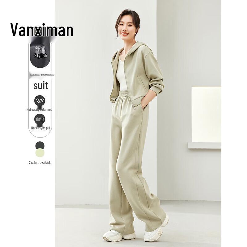Vansheman Women s Autumn Casual Two-Piece Sweatshirt & Pants Set XL