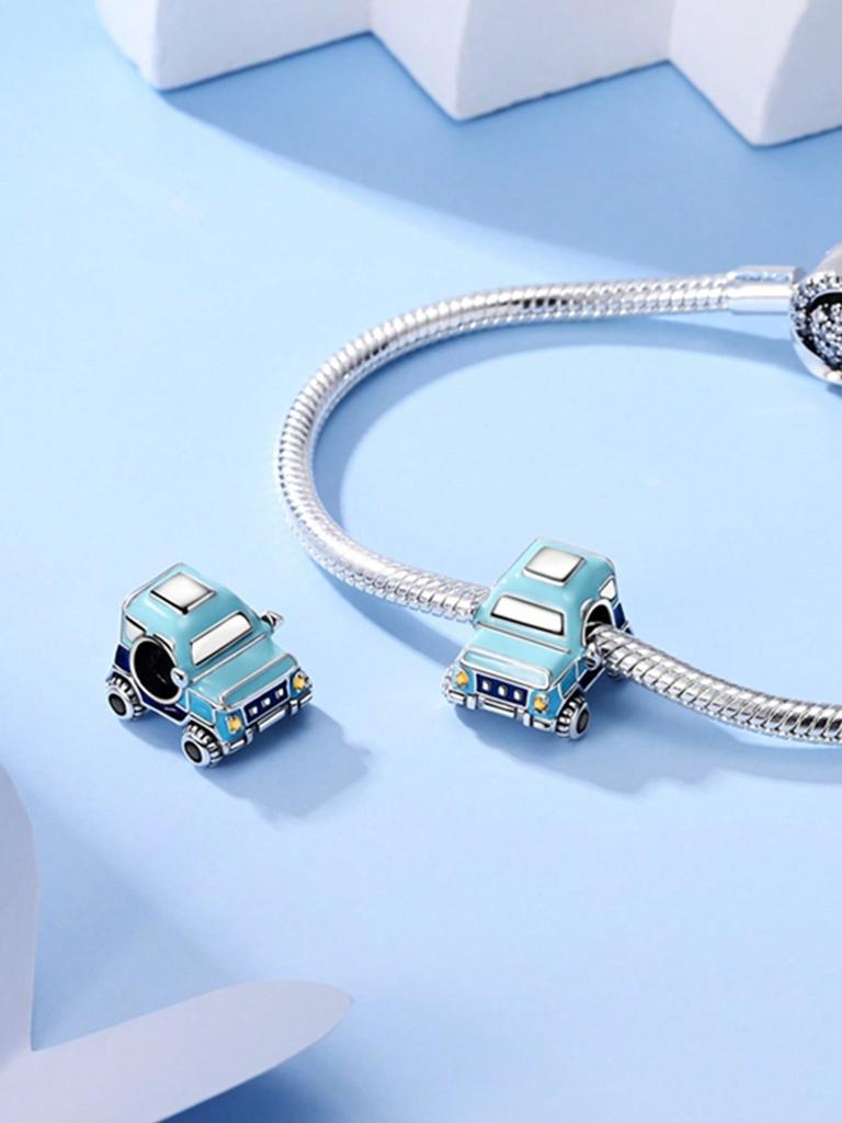 Charms Plata Blue Ocean Beads Charm Copper Plated Fit Charms Copperoriginal Bracelet For Jewelry Making Diy Charm