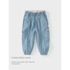 David Bella 2026 New Spring Girls' Denim Pants Baby Pure Cotton Pants Children's Stylish Lantern Pants