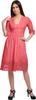 Moomaya Solid Midi Dress For Women Plus Size Lace Details Clothing Summer