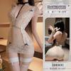 Domi Pull Deep V Dew Ditch Lace Sexy Underwear Sexy Lace Perspective Hip Skirt Uniform Sleeping Clothes Qqny