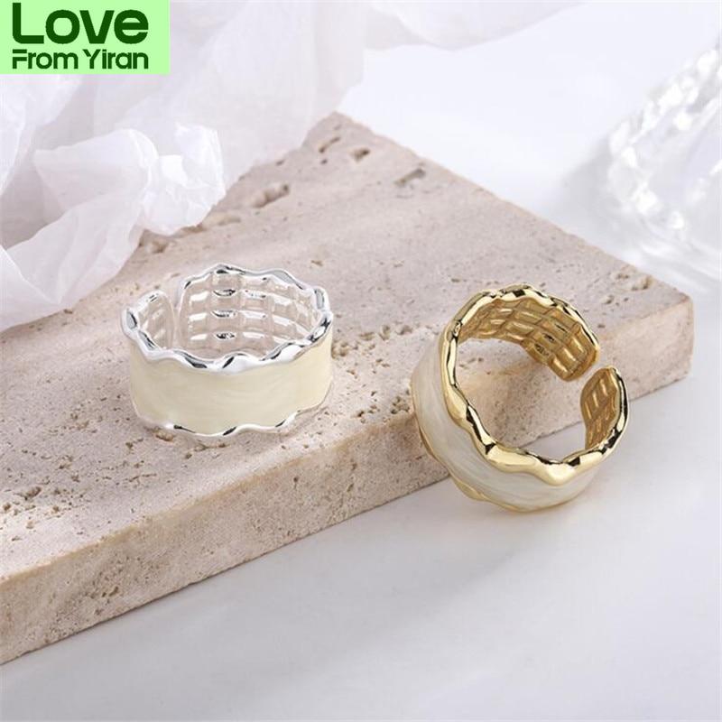 New Arrival Voguish Fashionable Irregular Wave Pattern Sterling Color Jewelry Personality Geometric Popular Opening Rings Tyb66Fashion