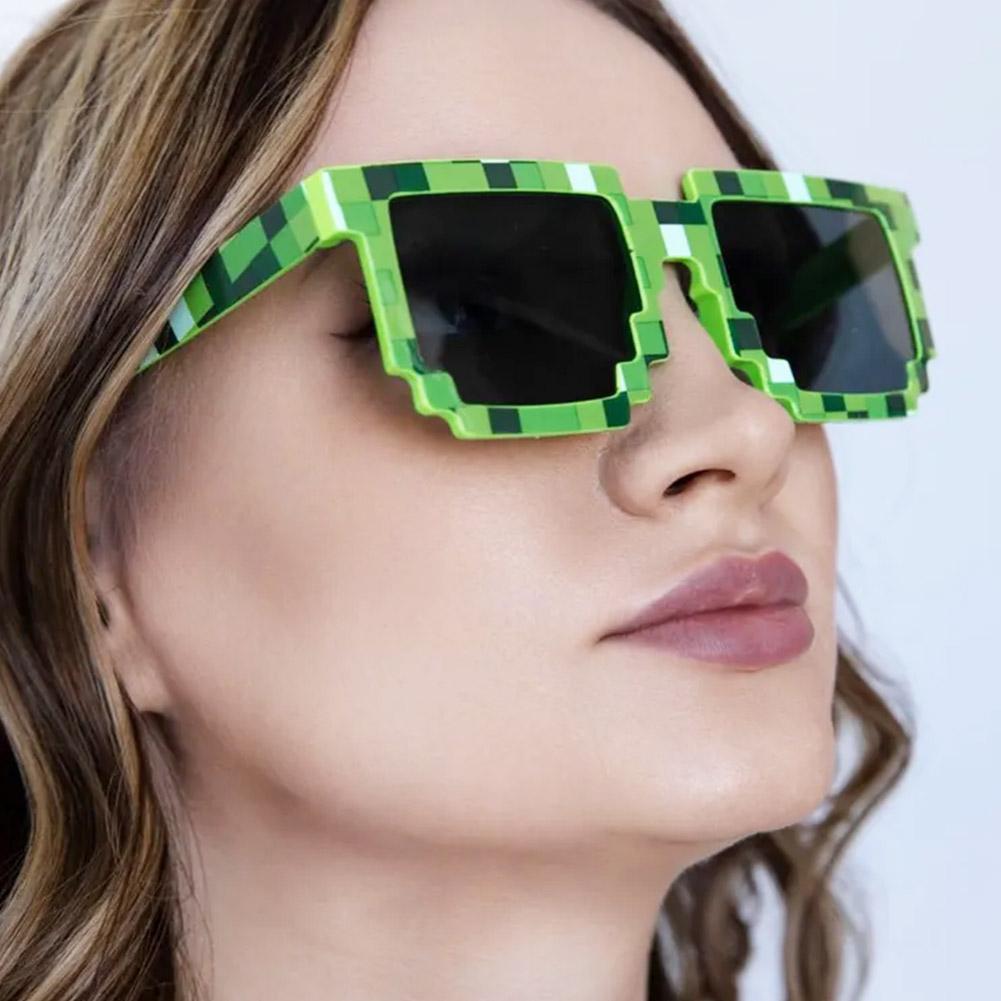 Sun Glasses Hot Sale Sunglasses Creeper Glasses Novelty Mosaic Funny Goggles Boys Girls Pixel Eyewear