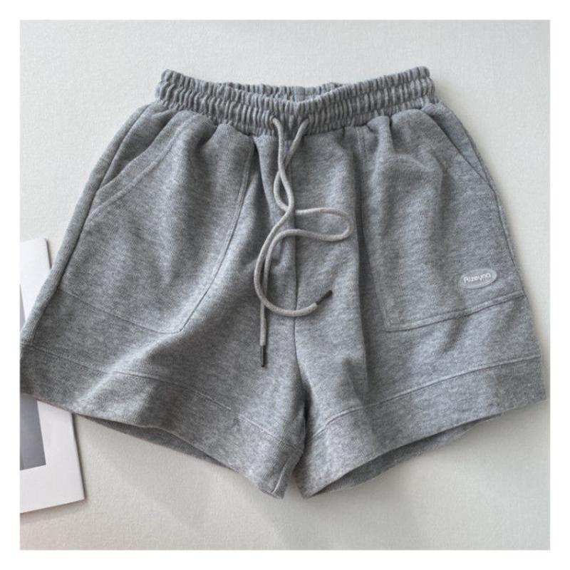 Women Comfortable Loose Wide-Legged Drawstring A-word Pants High Waist Casual Fashion Versatile Sports Shorts
