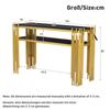 Console Table Two-tier Open Shelves, Small Narrow Sofa Table Living Room, Entrance, Hallway, Stable Metal Frame, 124cm, Black & Gold